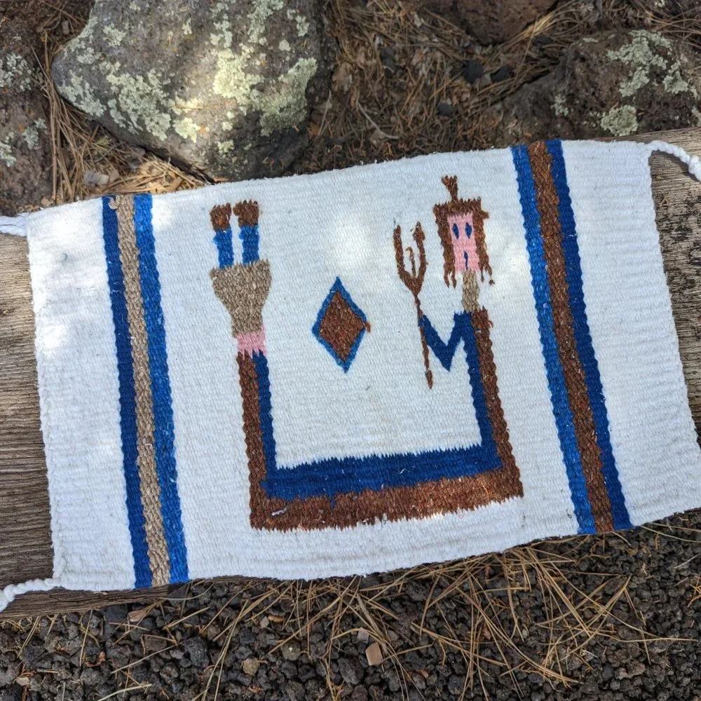 Native American Inspired Yei Handmade Weaving Rug -‎ Traditional Native Art ***